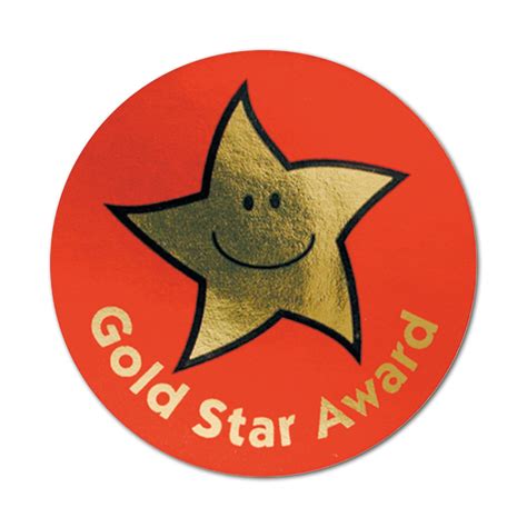 Gold Star Award Metallic Star Stickers Superstickers Ireland