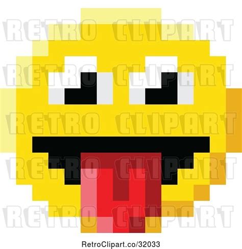 Vector Clip Art Of Retro Cartoon Silly 8 Bit Video Game Style Emoji