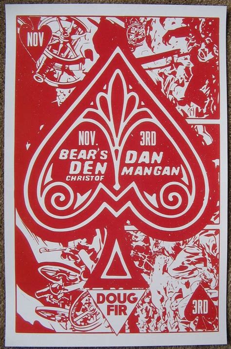 bear s den 2014 gig poster portland oregon concert dan mangan gig posters vintage