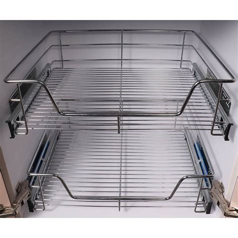 Kitchen Cabinet Soft Close Pull Out Wire Basket With Side Mount Telescopic Channels 