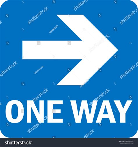One Way Right Arrow Sign White Stock Vector Royalty Free 2008445810