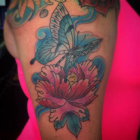 Butterfly Tattoo Peony Tattoo Color Tattoo Japanese