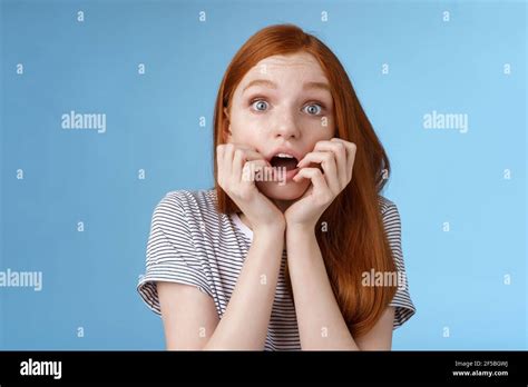 Shocked Speechless Gasping Young Redhead Girl Staring Impressed Stunned