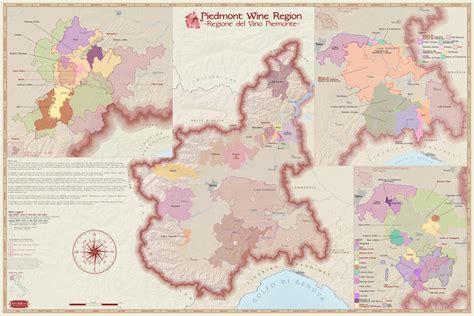 Italy Piedmont Wine Region Map