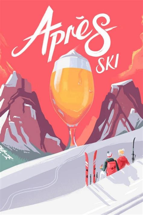 Apres Ski Poster By Mark Harrison Displate Ski Posters Ski Art