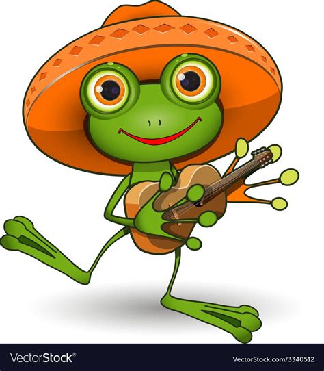 Frog With Guitar Royalty Free Vector Image Vectorstock Frog Art