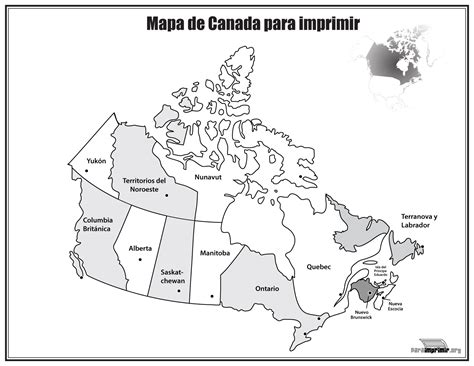 Mapa De Canadá Con Nombres Para Imprimir Tarjetas Para Imprimir