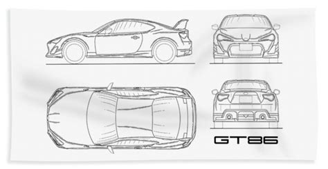 Gallery of toyota rav4 and rav4 hybrid (2019) images | wallpaper 260 of 301. The GT86 Blueprint Beach Sheet for Sale by Mark Rogan