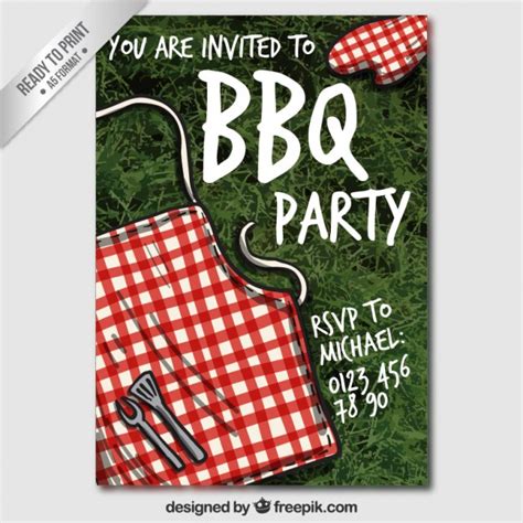 bbq party invitation vector