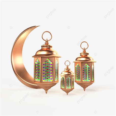 Gambar Reka Bentuk Ramadan Kareem Perayaan Dengan Bulan Sabit Emas