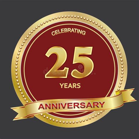25th Anniversary Logo Template Golden Vector Design Background For