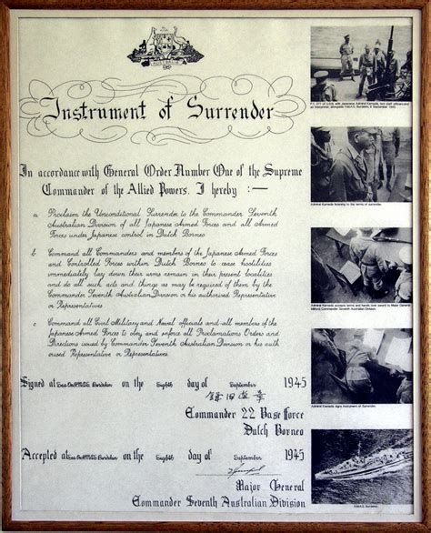 Nmbvaa Japanese Forces In Dutch Borneo Copy Of The Instrument Of
