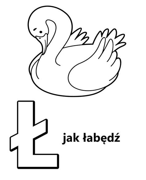 Litera Ł Alfabet Polski Do Druku E Kolorowankieu