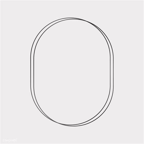Download premium vector of Oval black frame on a blank background