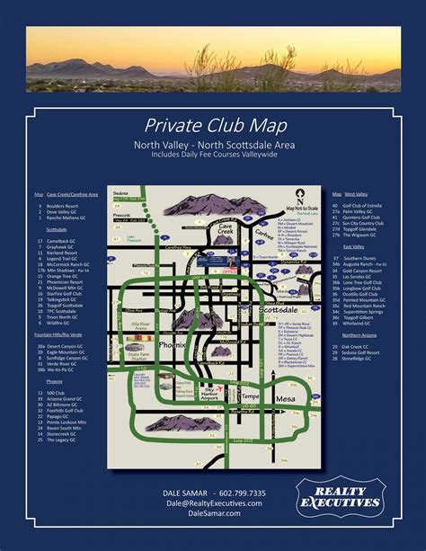 Scottsdale North Valley Area Golf Map Dale Samar Realtor Pga