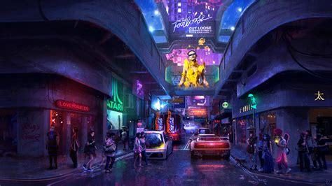 Neon City Background 1920x1080 Retro Neon City Wallpapers Top Free