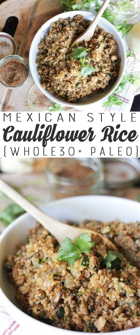 A delicious paleo mexican casserole made with cauliflower rice, ground beef, chopped tomato, peppers, jalapeños, butternut squash and delicious mexican spices! Mexican Cauliflower Rice Recipe {Paleo + Whole30 Compliant ...
