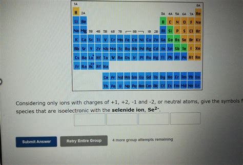 Solved A Monatomic Ion With A Charge Of Has An Electronic Chegg Com