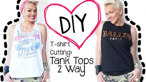 Diy How To Cut A T Shirt 2 Ways Into A Tank Top Kandee Johnson Youtube