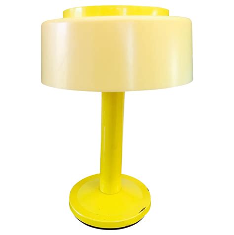 Product title conrad 18.5 distressed yellow resin table lamp average rating: Modern 60's Yellow Desk Lamp | Chairish