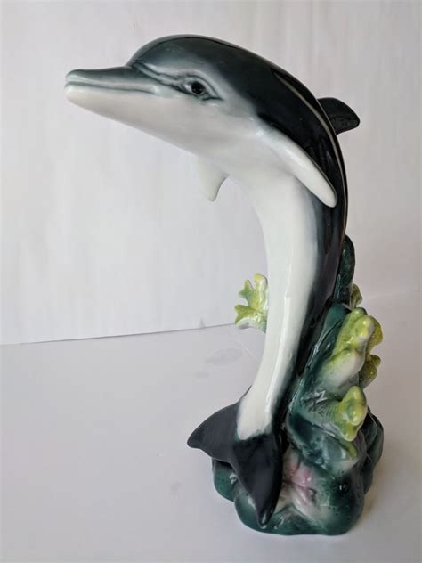 Ceramic Dolphin Figurine 9 12 Tall Made In China Dolphins