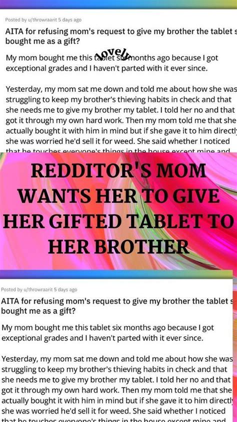 redditor s mom wants her to give her ted tablet to her brother artofit