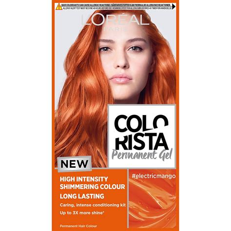l oréal paris colorista magnetic long lasting permanent hair dye gel electric mango 1ml