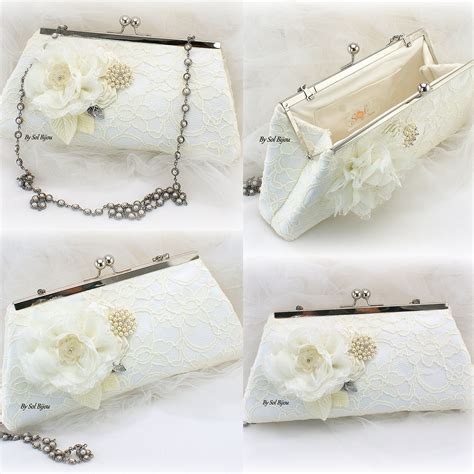 Ivory Wedding Purse Lace Bag With Pearls Vintage Gatsby Style In 2020