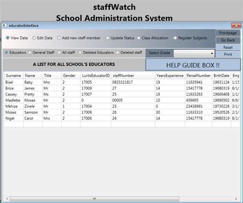 Staffwatch Screenshots Generate Marks Schedules For The