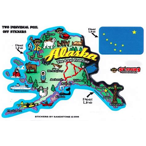 Alaska State Map Die Cut Sticker
