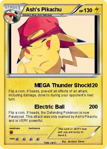 Pokémon Ash S Pikachu 653 653 Mega Thunder Shock My Pokemon Card