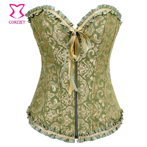 2550a Victorian Jacquard Tapestry Zipper Corset Steampunk Corsets And Bustiers Guangzhou Lingerie