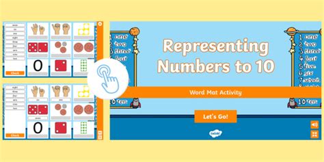 Representing Numbers To 10 Interactive Word Mat Activity