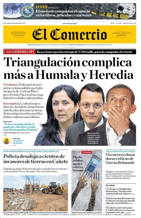 El comercio is a peruvian newspaper based in lima. Periódico El Comercio (Perú). Periódicos de Perú. Edición ...