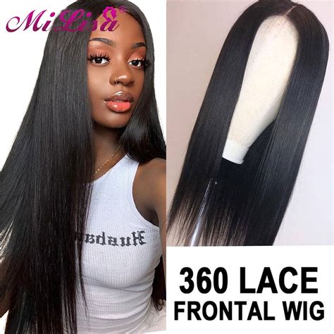 360 Lace Frontal Wigs Straight Human Hair Straight Lace Front Wig Malaysian 360 Lace Frontal Wig