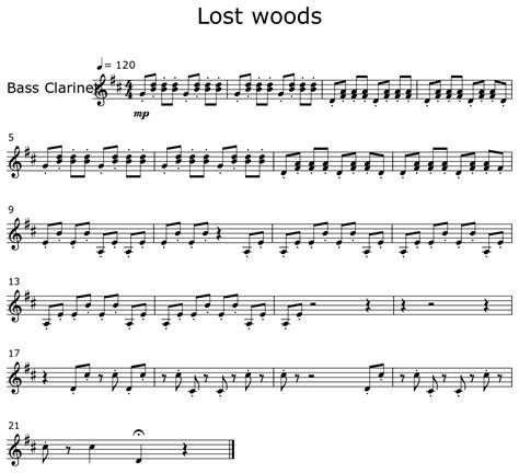 Lost Woods Sheet Music For Bass Clarinet