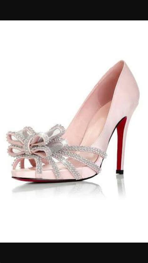 Pale Pink Shoes Wedding Shoes Heels Bow High Heels Rhinestone High
