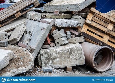 Piles Of Rubble Made Of Steel And Concrete Stock Image Image Of