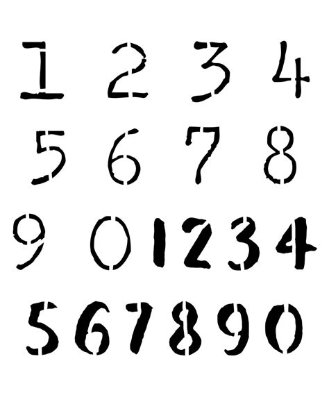 Bold Numbers 8x10 Stencil