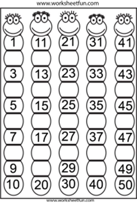 Don't forget to join our facebook group. Missing Numbers 1-50 - Eight Worksheets / FREE Printable ...