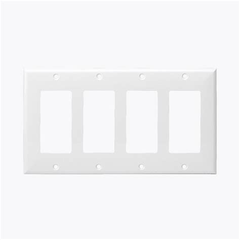 Functionally, they serve as decorative frames to light switches and plugs. Enerlites White Colored 4-Gang Decorator/GFCI Plastic Wall plates (Enerlites 8834-W ...