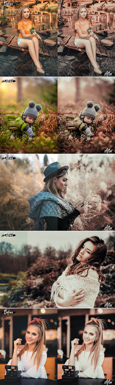 5 Dreamy Autumn Photoshop Actions Acr And Lut Presets Fall Filter Ps