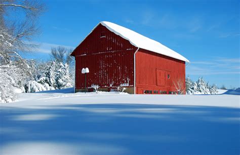 Red Barn In Snow 3 Free Photo Download Freeimages
