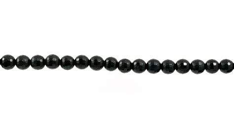 Black Onyx Faceted Round Beads 6mm 15 Inch Strand Gemstone Beads