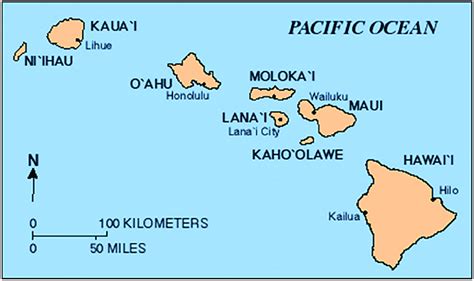 Map Of The Main Hawaiian Islands Public Domain Image From The Usgs