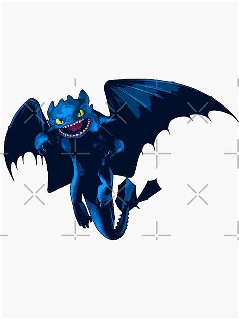 Toothless Vector Art Sticker By Zortrait Redbubble