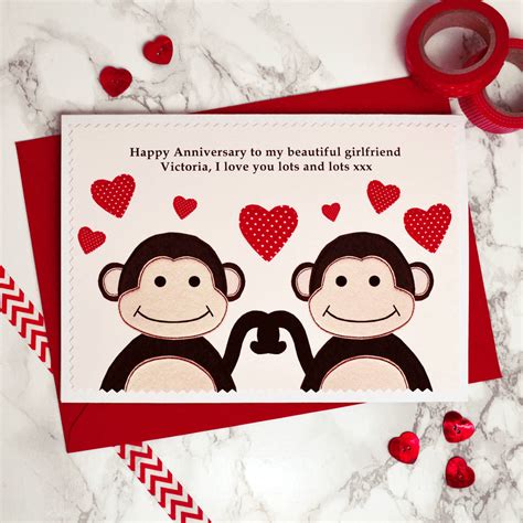 Monkeys Personalised Anniversary Card By Jenny Arnott Cards And Ts