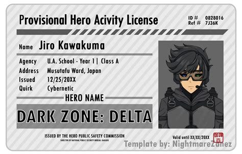 My Hero Academia Oc Provisional Hero License By Ichinosezanardi16 On Deviantart