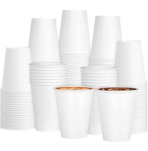 Buy 50 Cups 12oz Disposable Cups White Paper Hotcold Tea Coffee