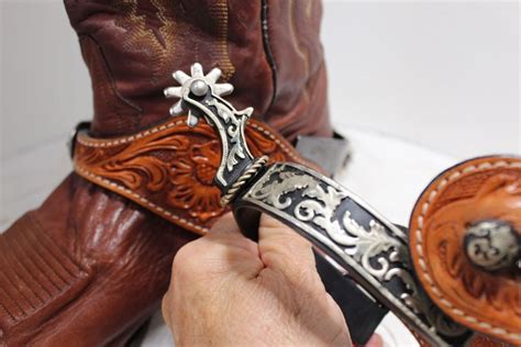 Spurs Straps Western Wear Leather Hand Tooled Spur Straps And Etsy Western Wear Spur Straps